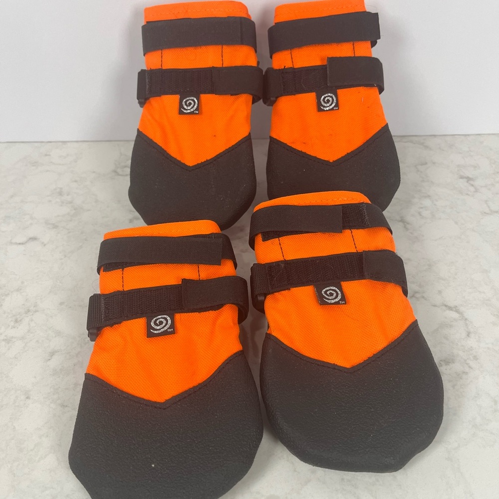 High-Visibility Orange Dog Boot with Black Grip Sole - Size 8